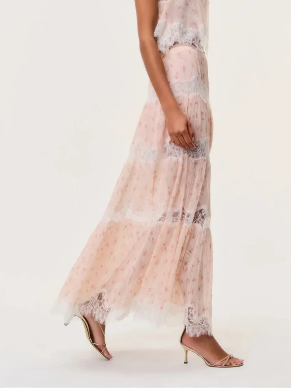 LoveShackFancy Everhart Cotton-Silk Lace Maxi Skirt in size 0 - Picture 3 of 4